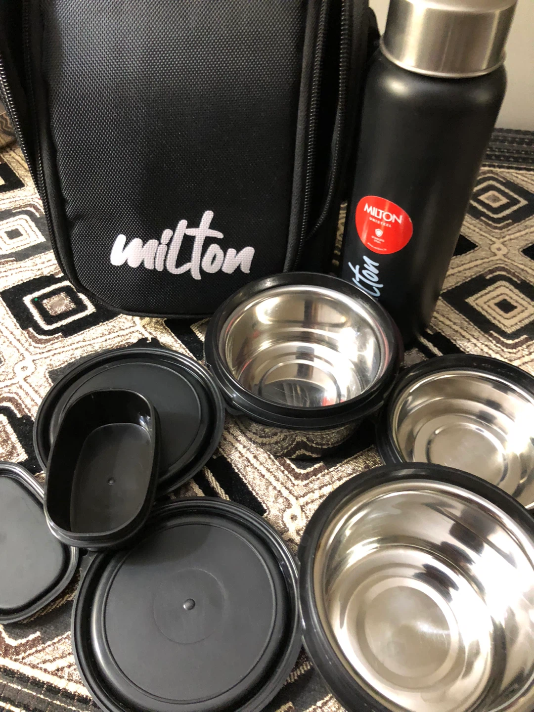 Milton Unisteel Insulated Lunch Bag with Water Bottle