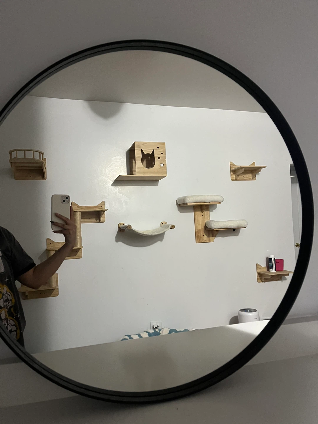 SANDANE Mirror, Black-Brown Veneer, 80 cm - photo 2