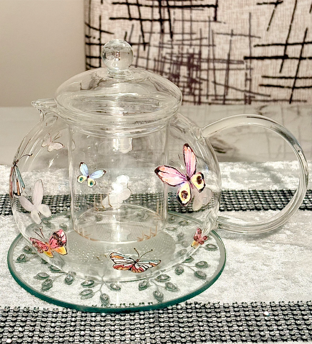 🥕Glass Teapot with Butterfly Design - photo 3