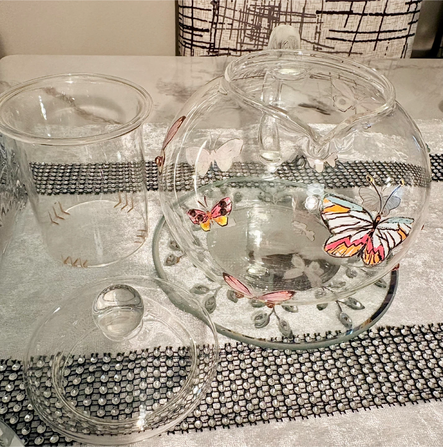 🥕Glass Teapot with Butterfly Design - photo 5