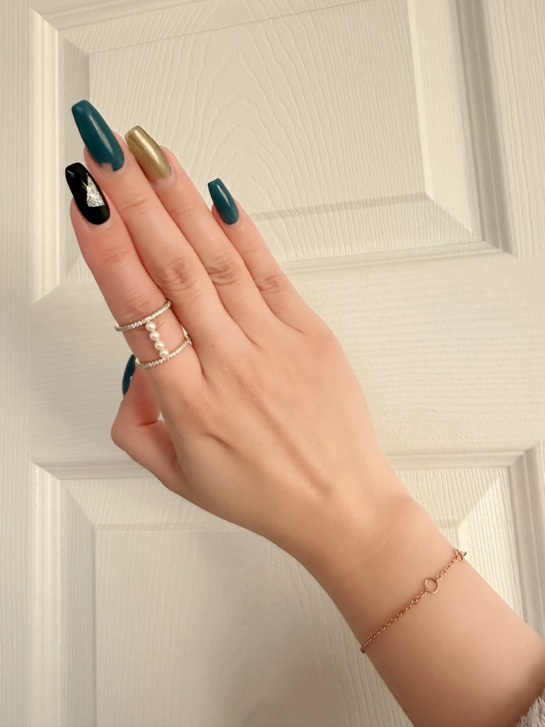 Fresh Pearl Double Band Ring Open end Adjustable - photo 2