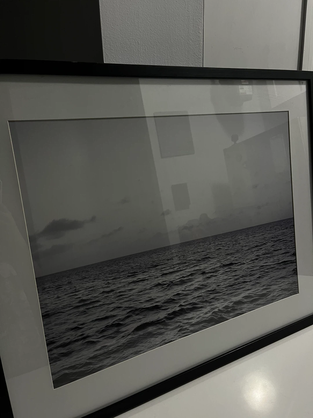 Black Framed Photo Print of Ocean Waves and Sky
