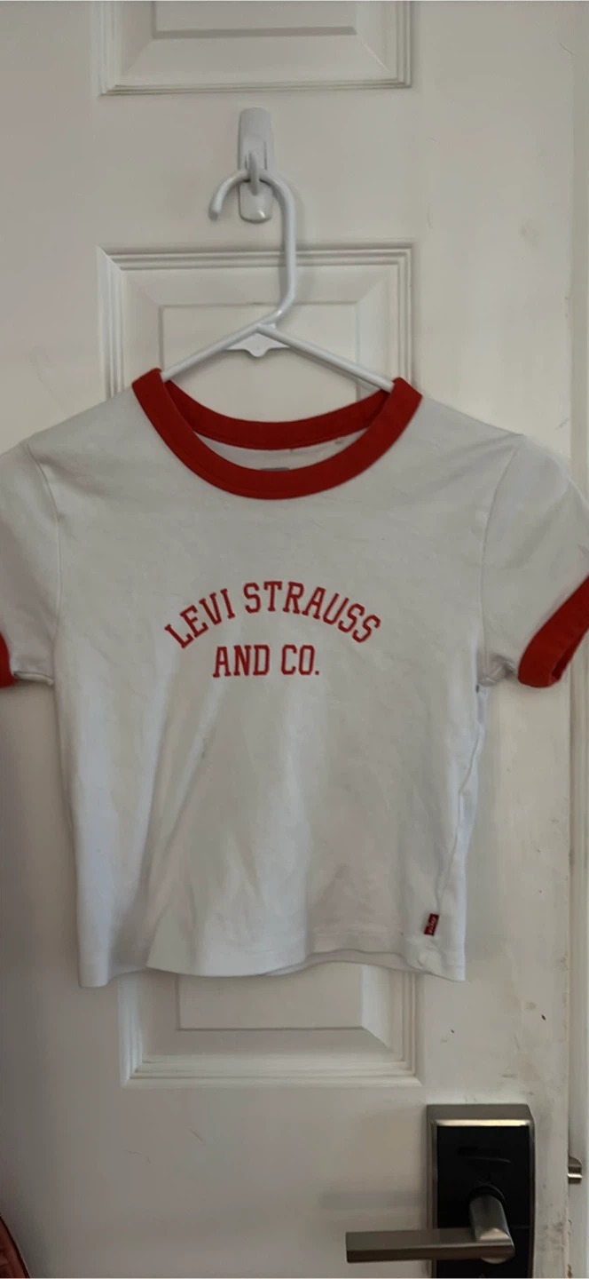Women size small Levi Strauss & Co. White Ringer T-Shirt