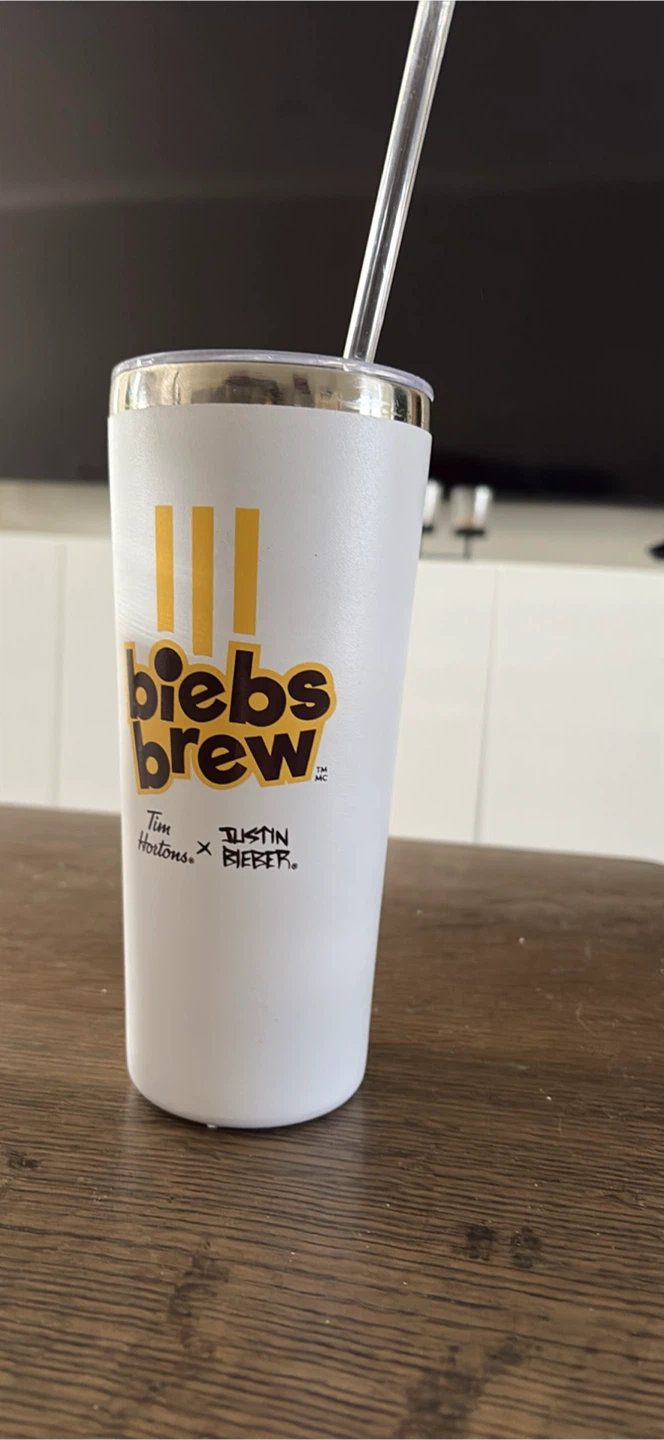 Tim Hortons x Justin Bieber Biebs Brew Tumbler with Straw