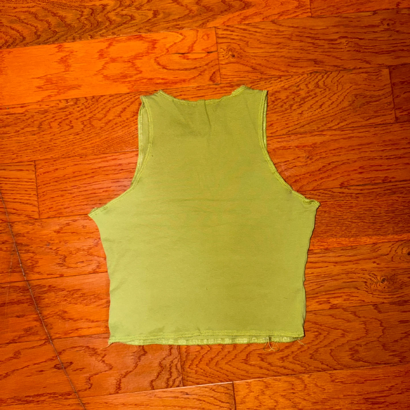 Green & White Floral Crop Top - photo 2