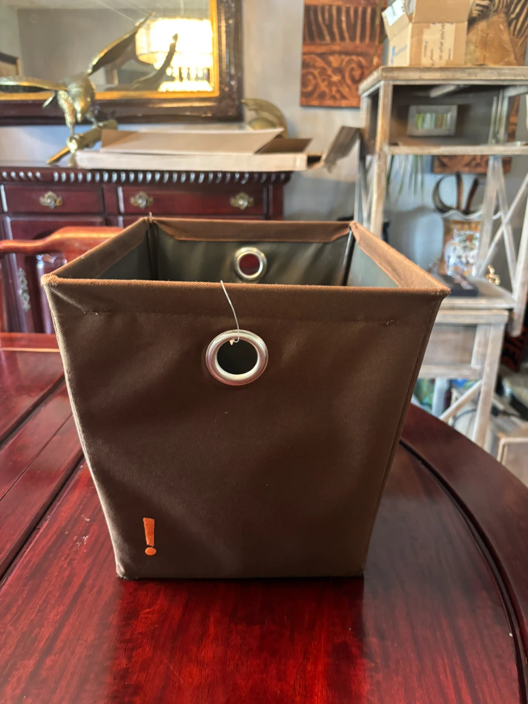 Brown Fabric Storage Bin