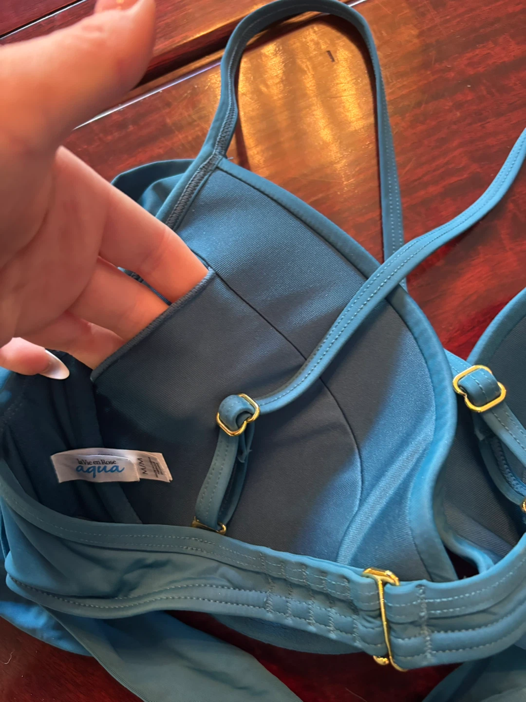 La Vie en Rose Aqua Bikini Top - Teal - M/M - photo 4