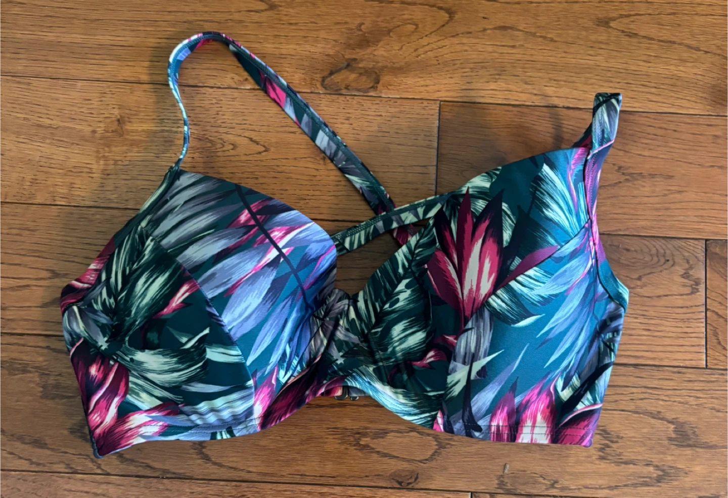 Tropical Print Underwire Bikini Top
