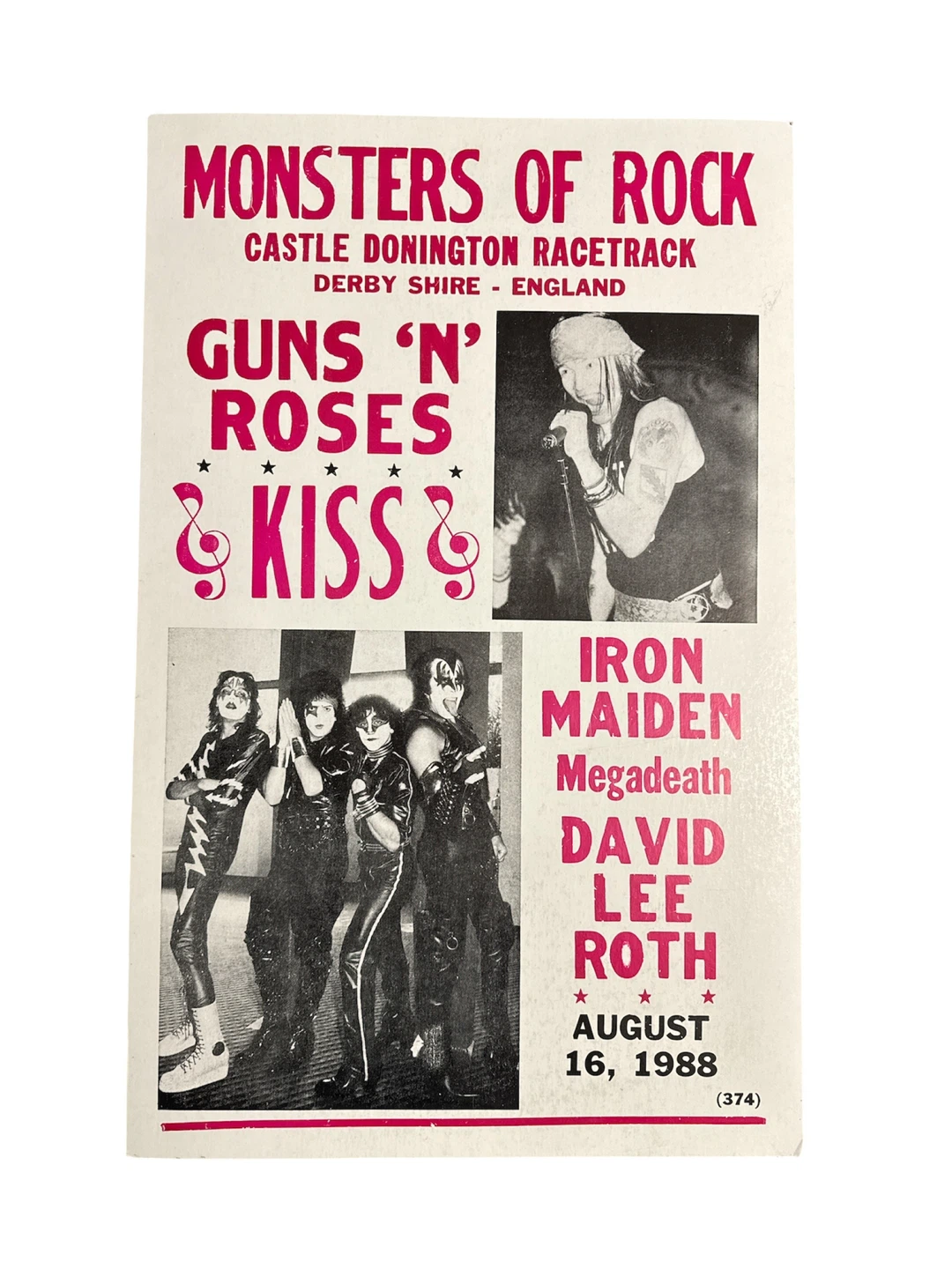 Poster Guns N' Roses, KISS, Maiden, Megadeth, David Lee Roth