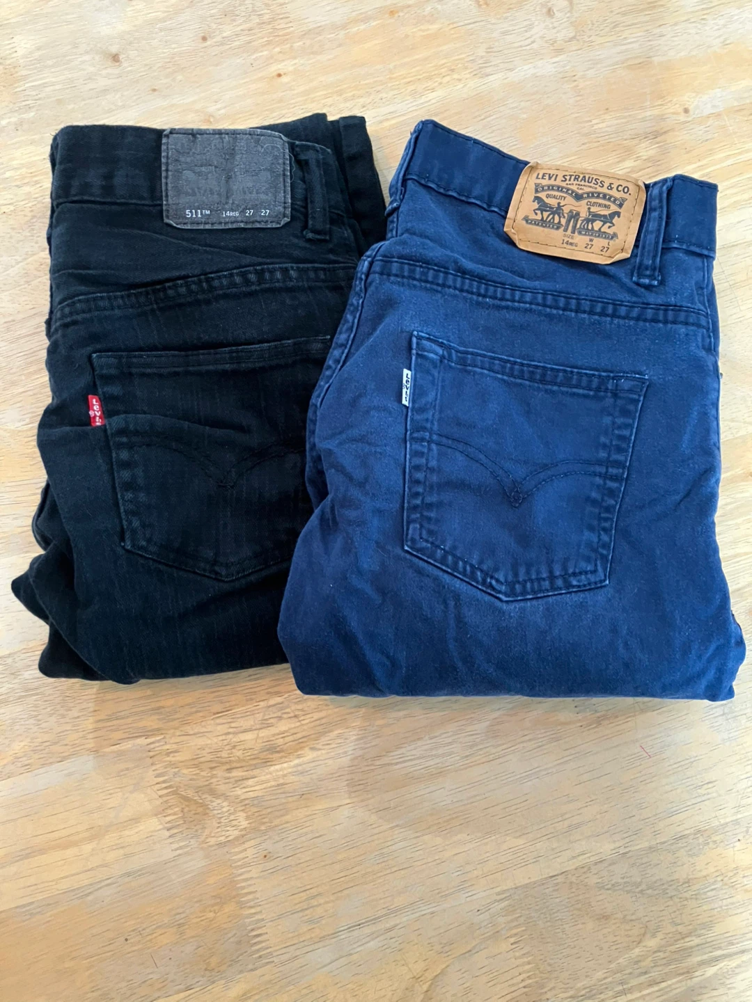 2 Pairs Levi's 511 Jeans Boys Size 14 Reg 27x27