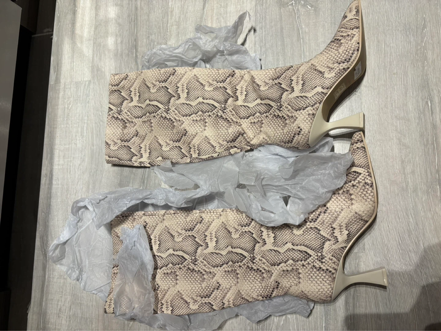 Snakeskin Print Knee-High Boots - photo 2