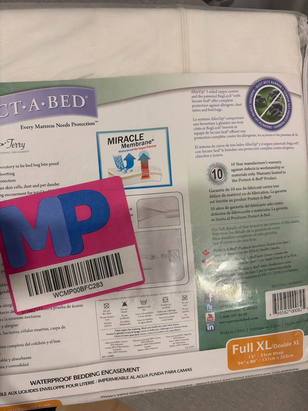 Protect-A-Bed Zipper Terry Mattress Encasement Full XL - photo 2