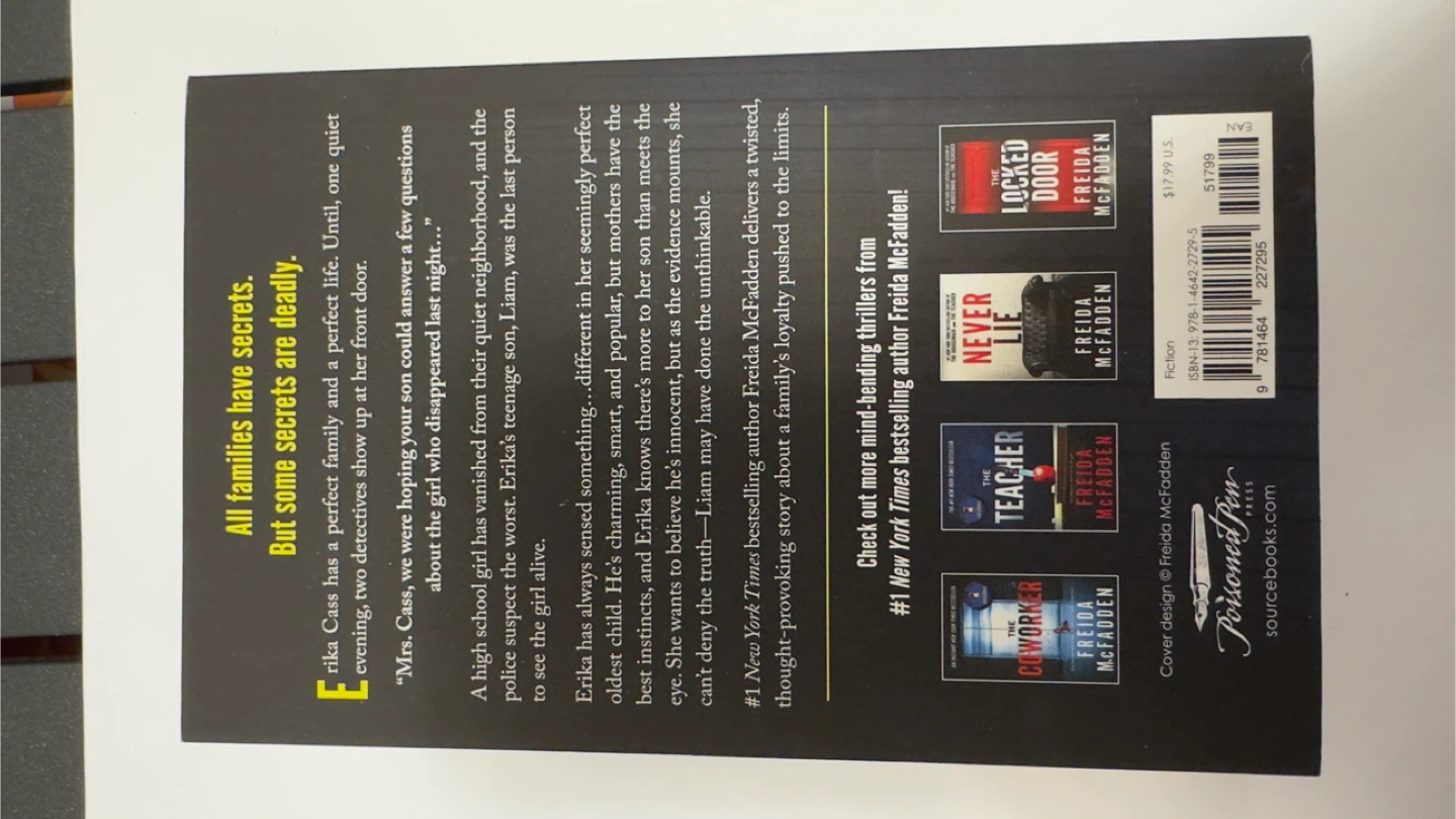 The Perfect Son by Freida McFadden Paperback Book - photo 2