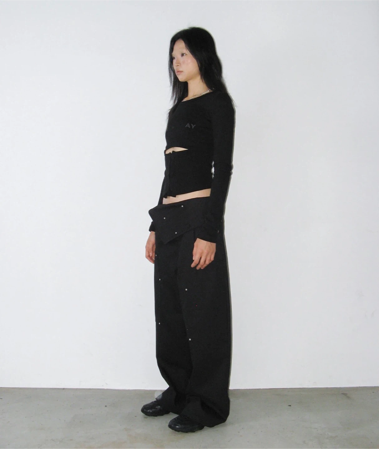 41PRAY Folded Wide Pants / Black - photo 3