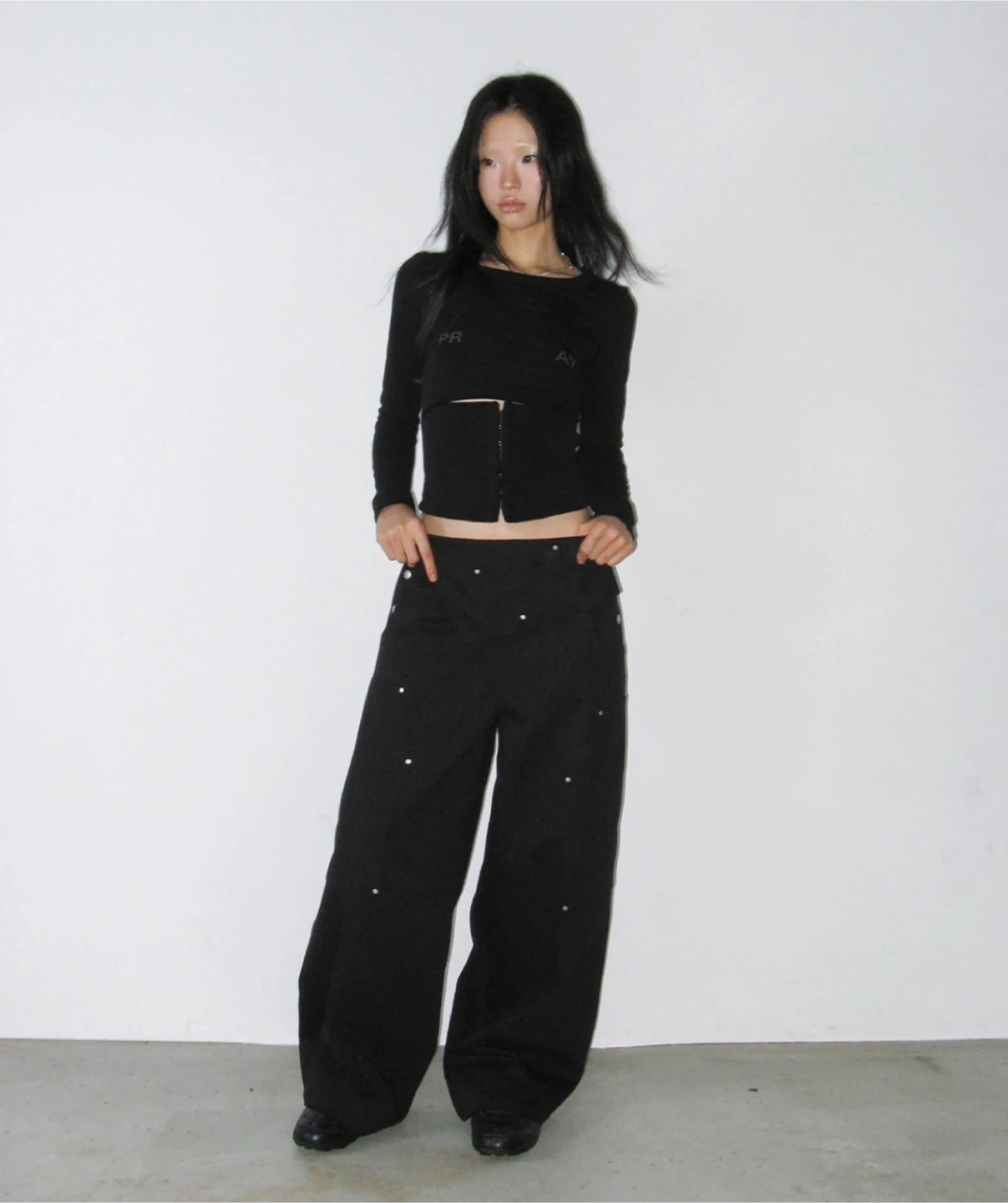 41PRAY Folded Wide Pants / Black - photo 2