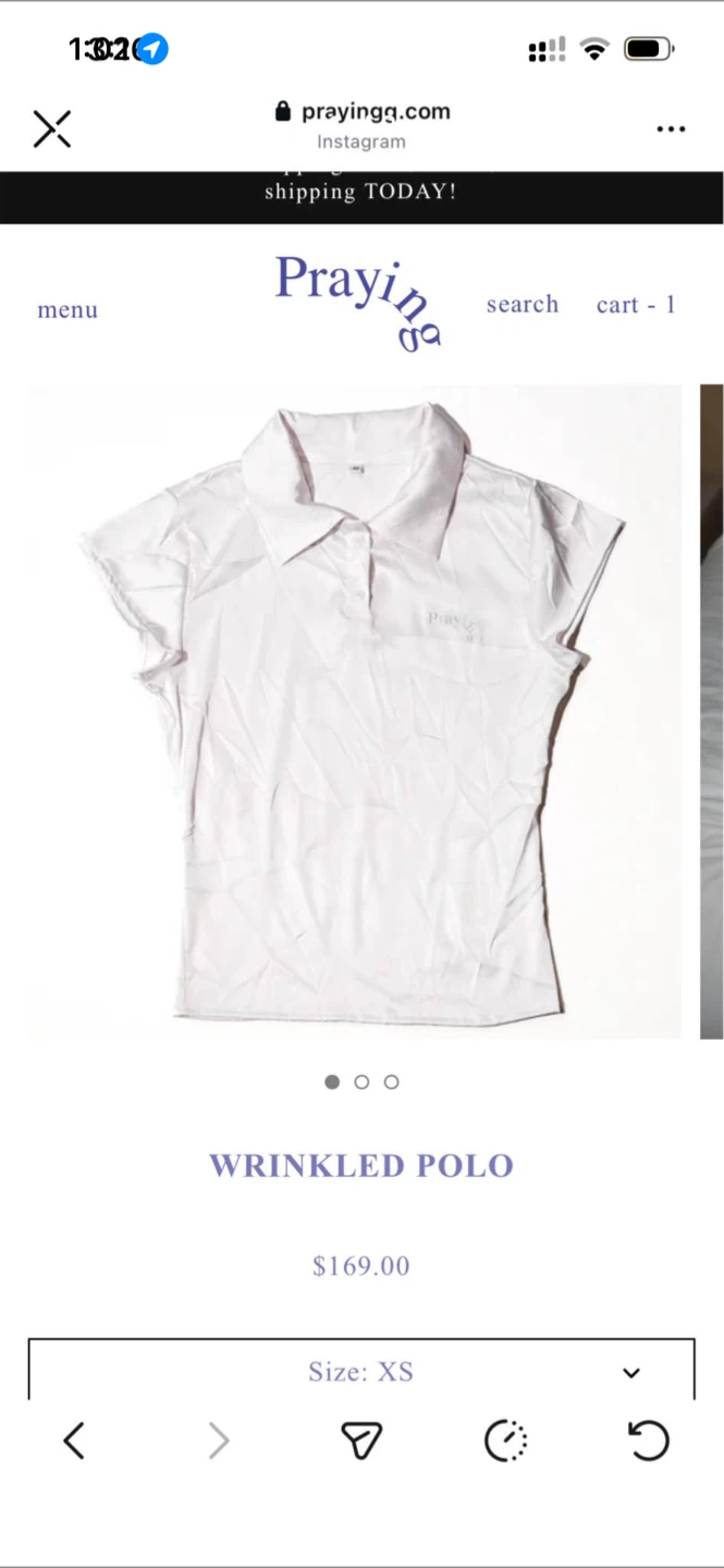 Praying wrinkled polo