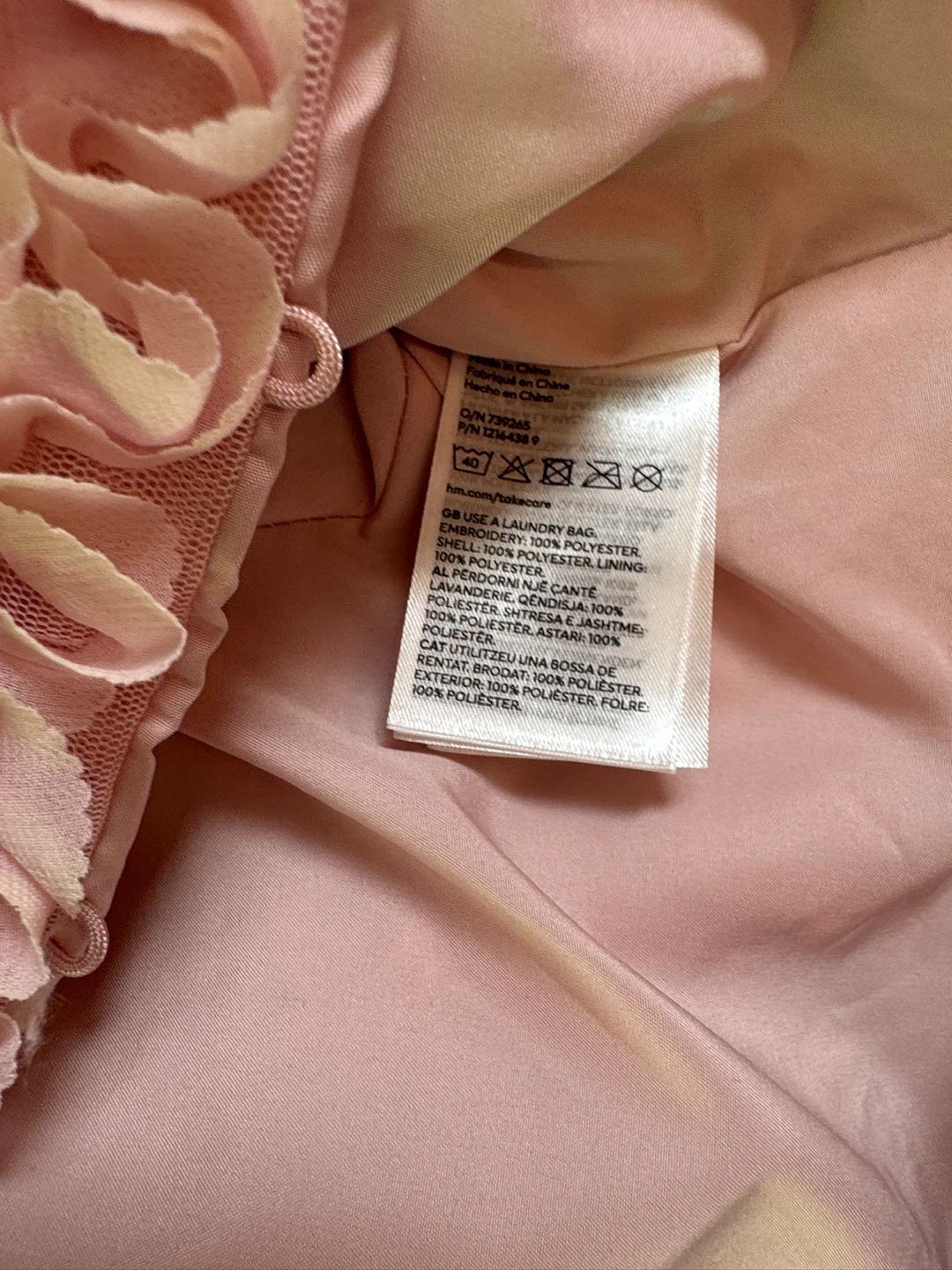 H&M Pink Ruffle Cropped Jacket Size 8 - photo 2