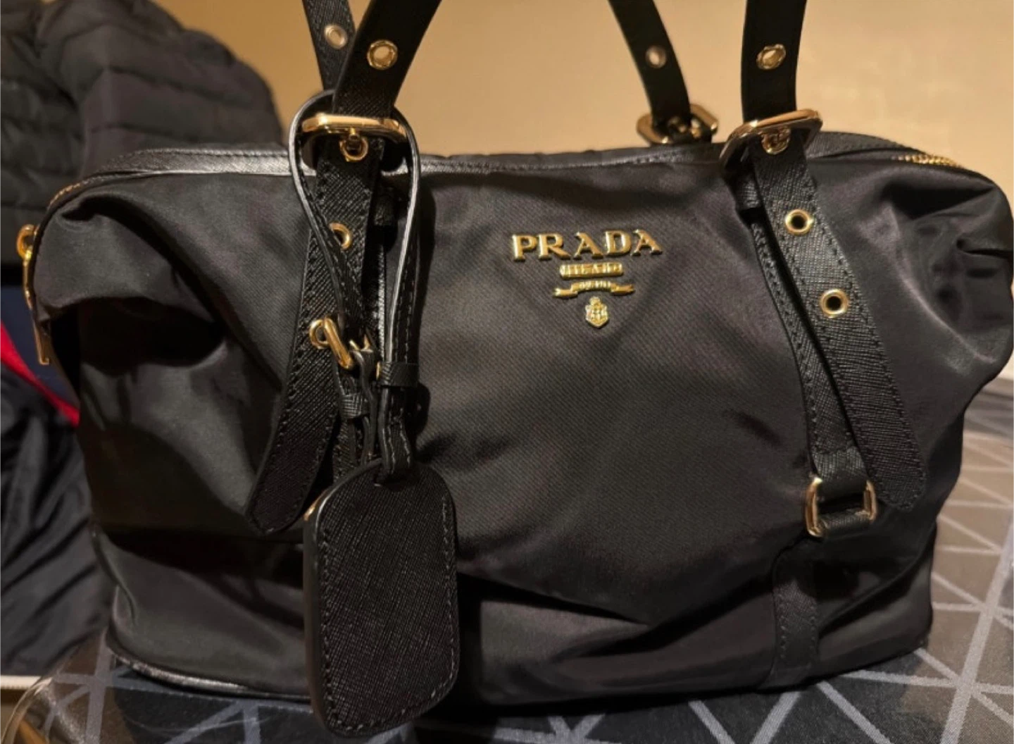 Prada Black Nylon Shoulder Bag