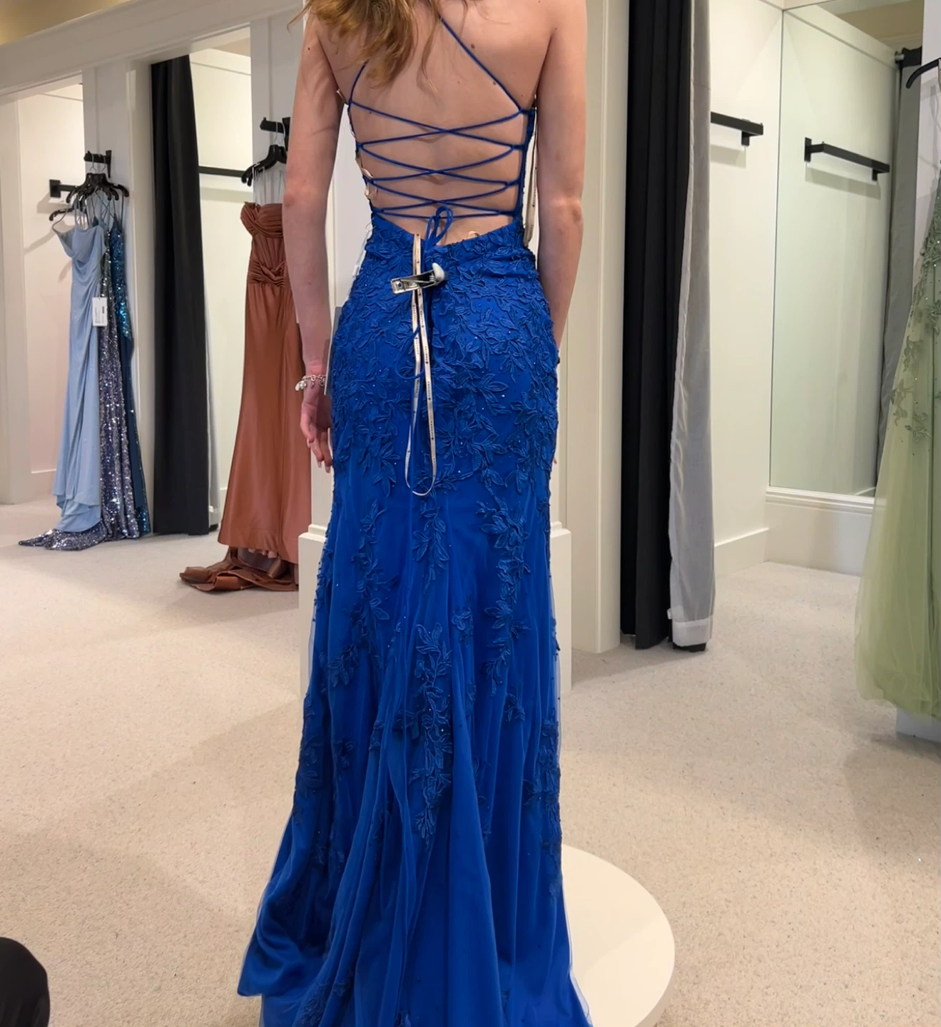 Royal Blue Lace Prom Dress - photo 2