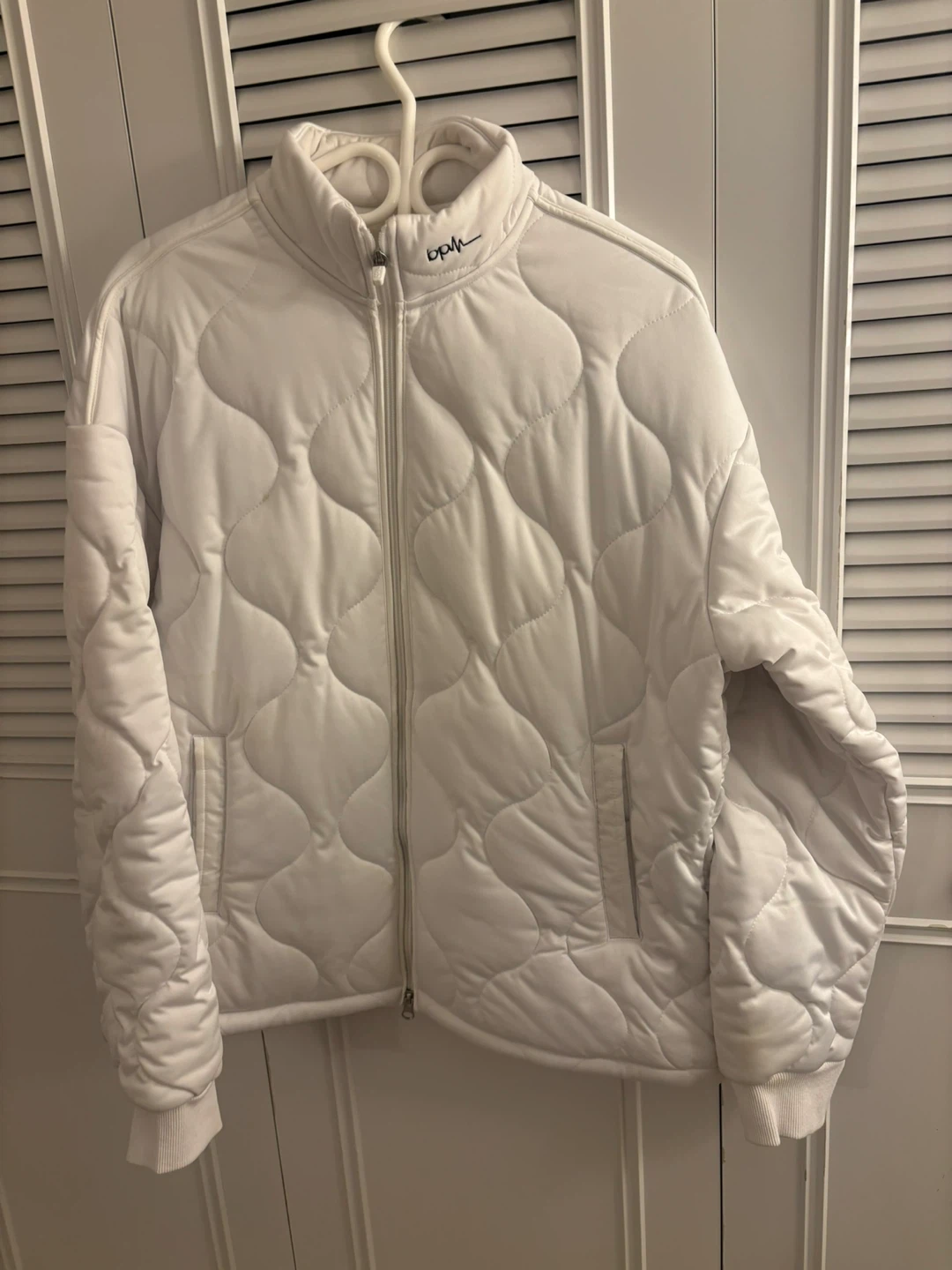 White Quilted Bomber Jacket - photo 2