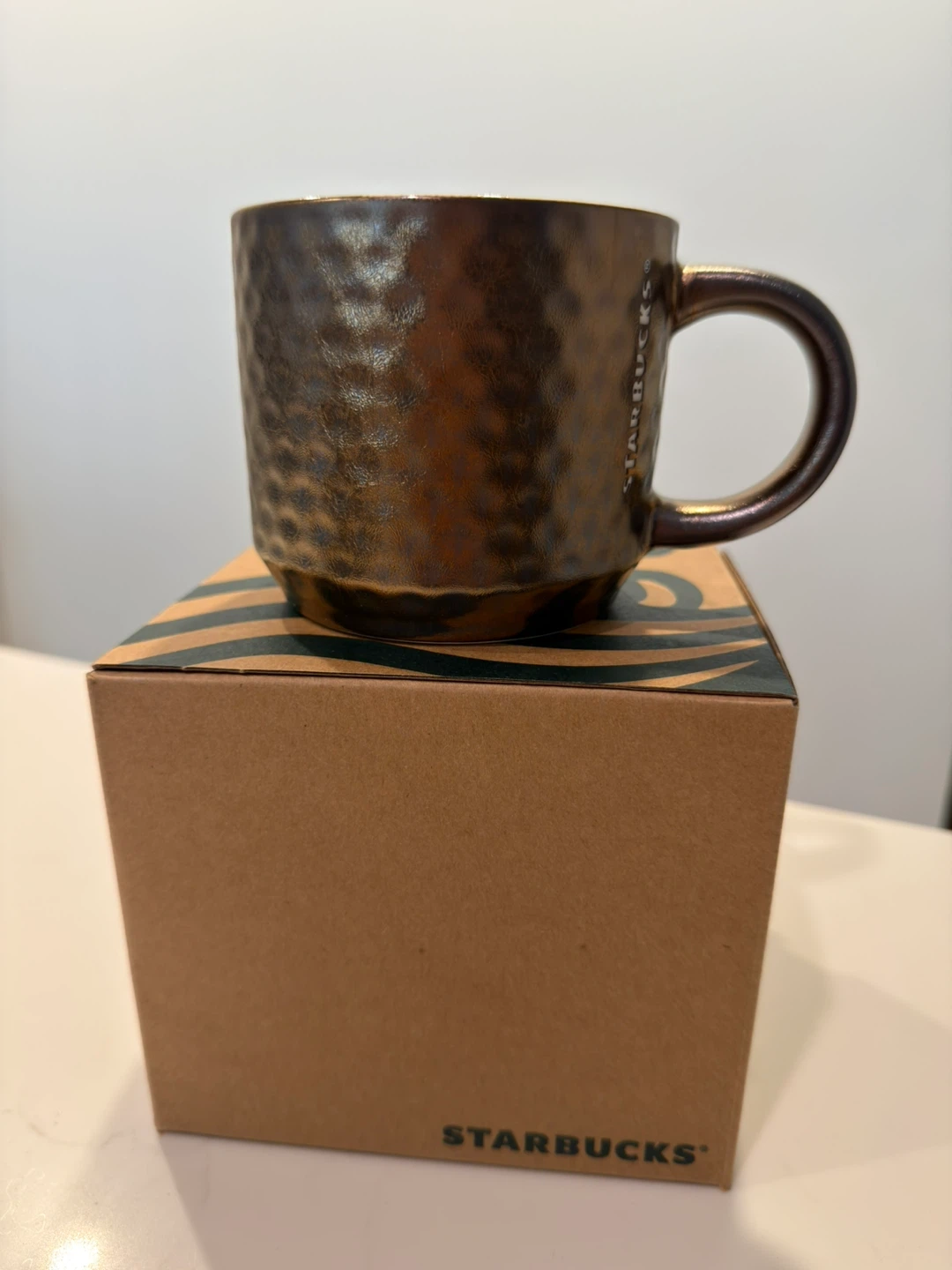 Starbucks Hammered brassed Mug with Saucer - photo 3