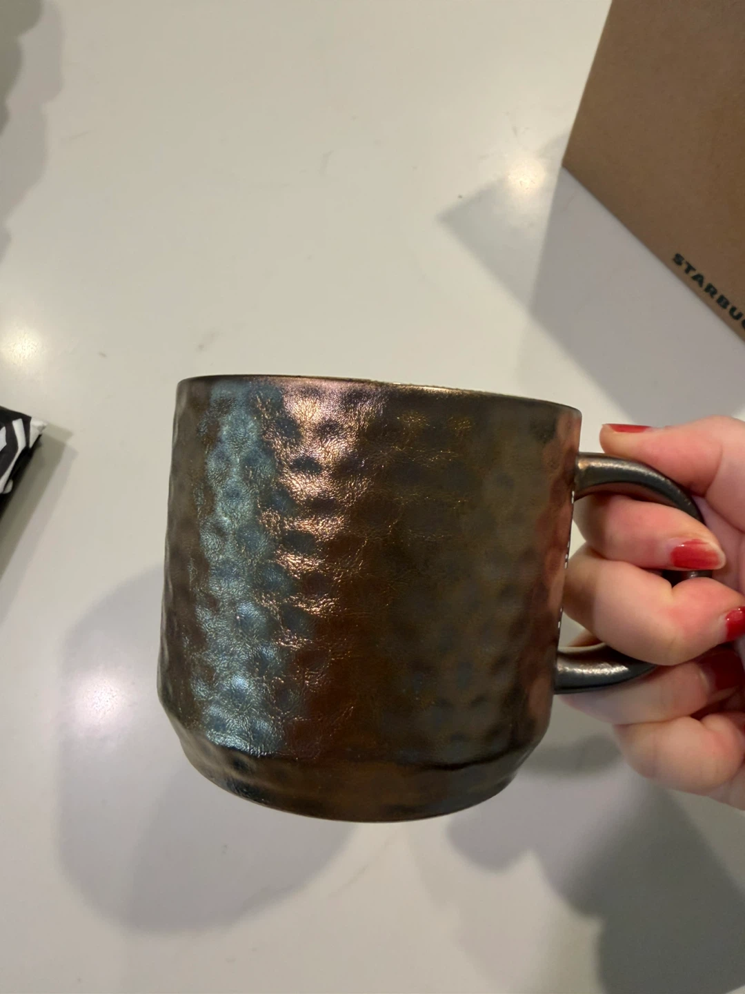 Starbucks Hammered brassed Mug with Saucer - photo 4