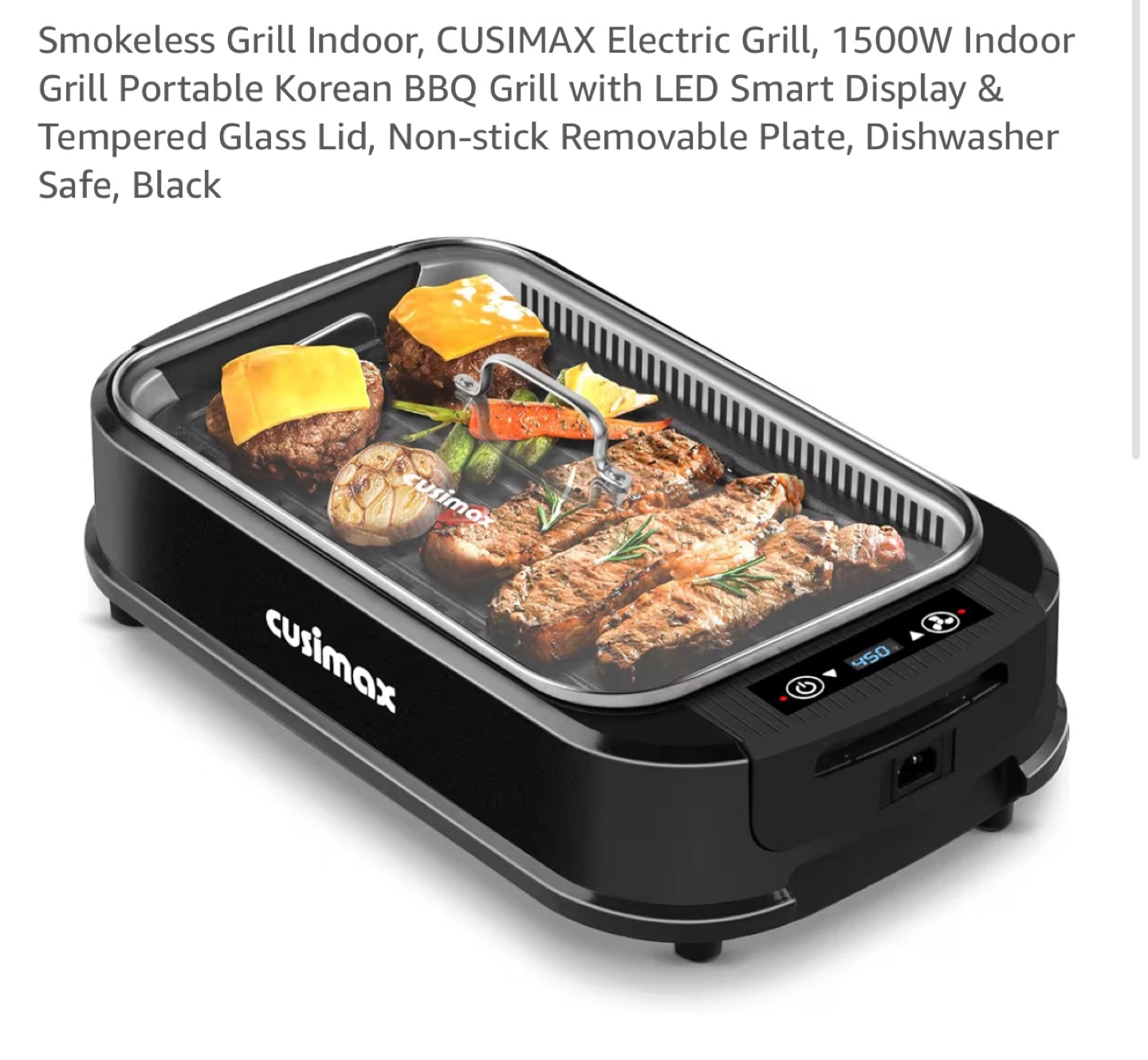 CUSIMAX Smokeless Electric Grill 1500W