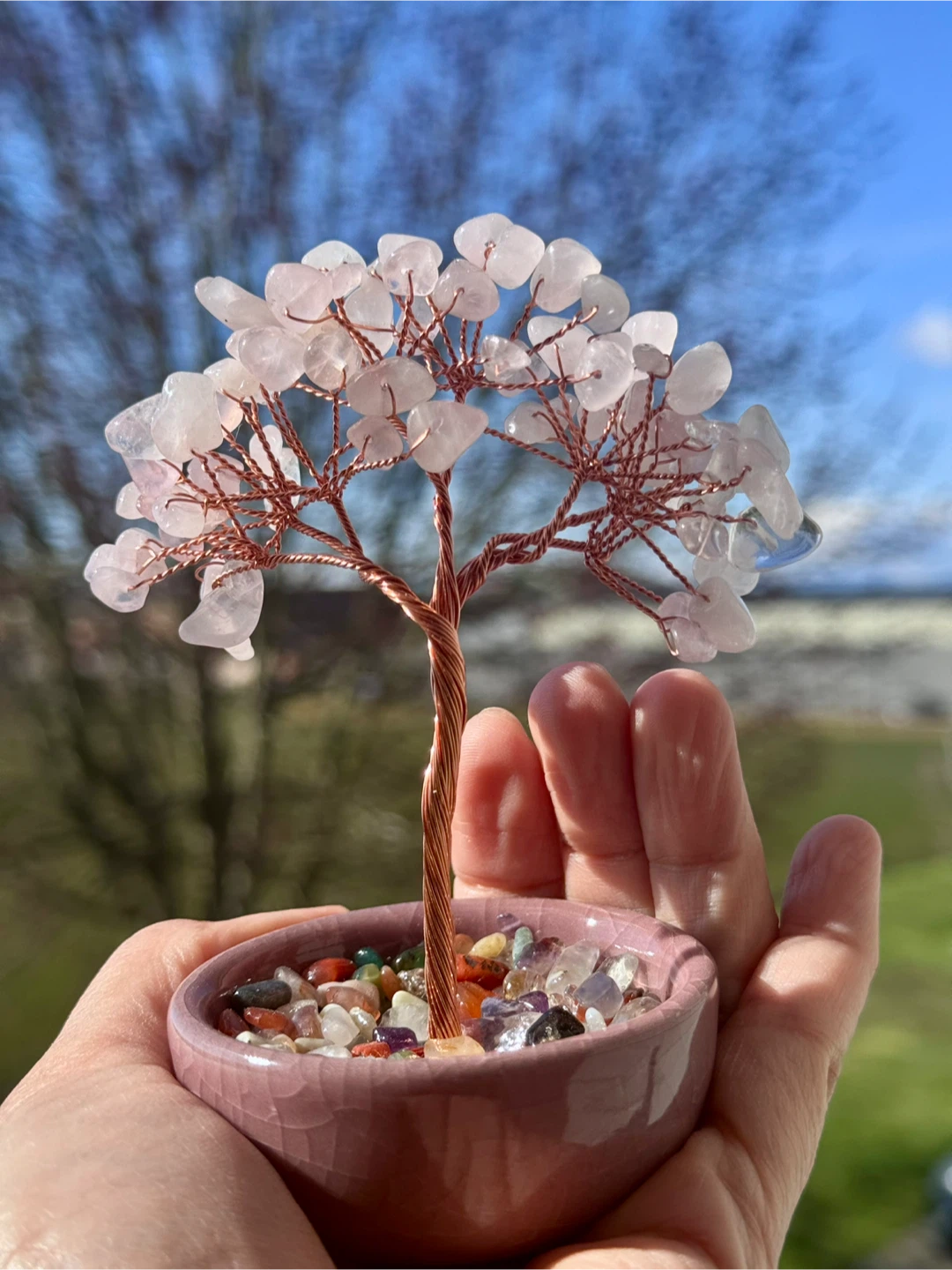 Rose Quartz Gemstone Tree - photo 2
