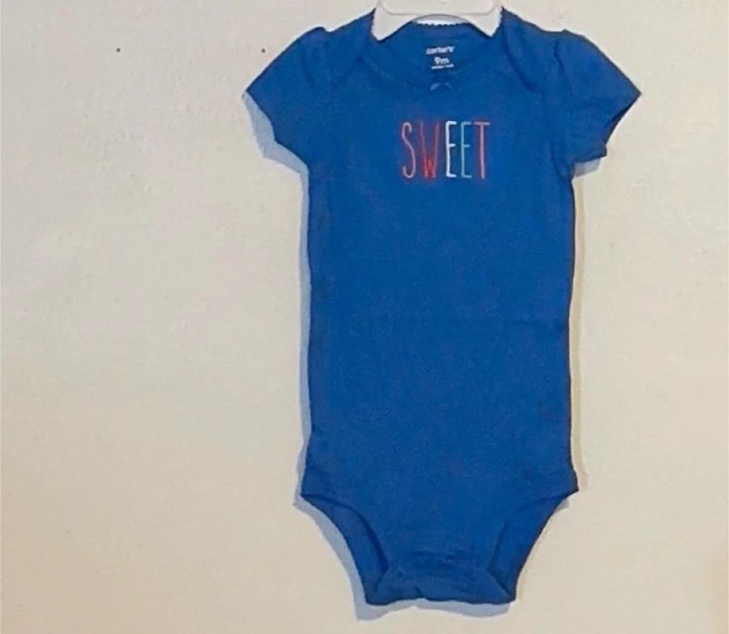 Carter's Baby Blue "SWEET" Bodysuit - 9 Months