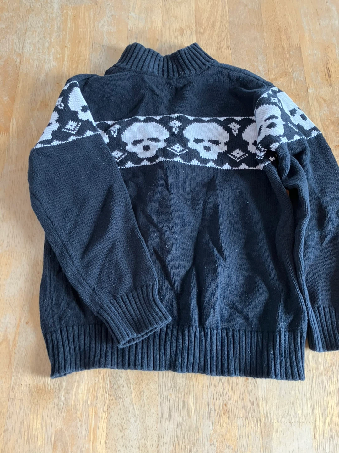 Boys Skull Zip-Up Sweater - size 10/12 - photo 3
