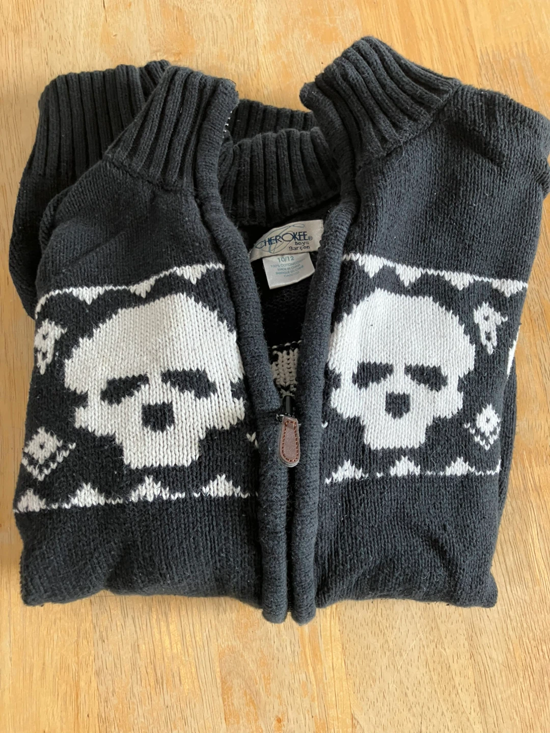 Boys Skull Zip-Up Sweater - size 10/12 - photo 2