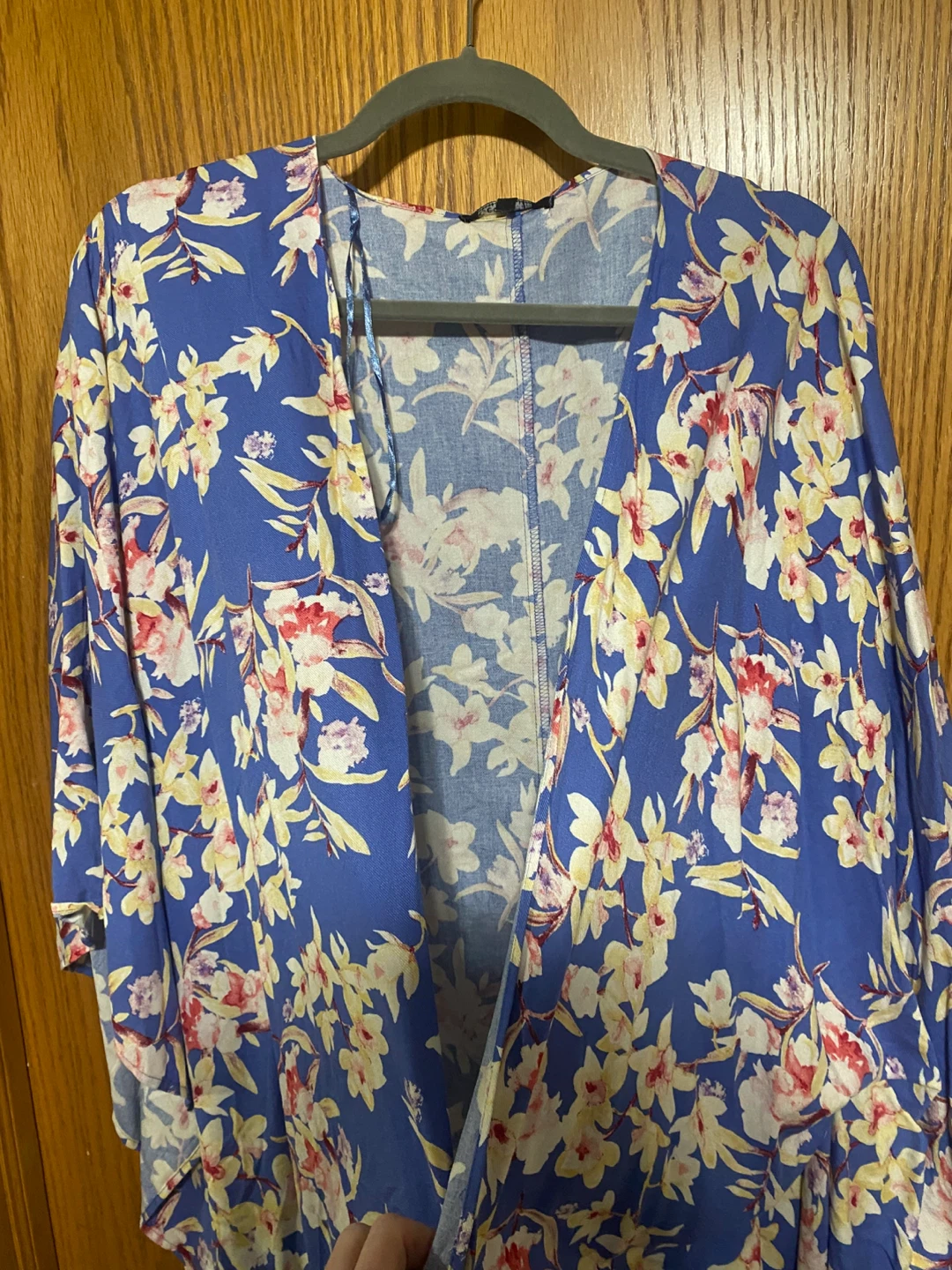 Blue Floral Kimono Cover-Up - photo 2
