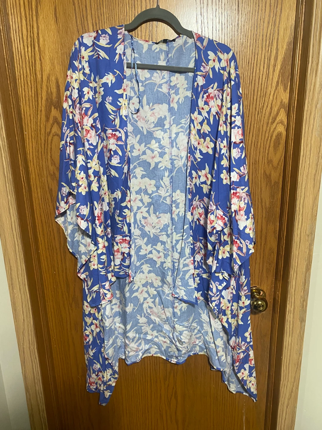 Blue Floral Kimono Cover-Up