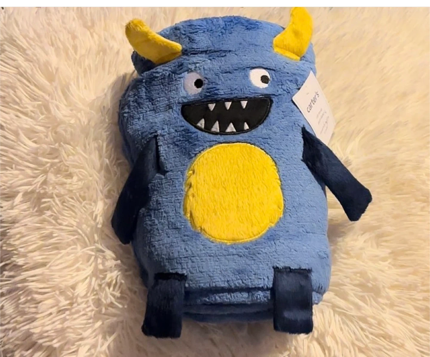 Carter's Blue Monster Plush Blanket