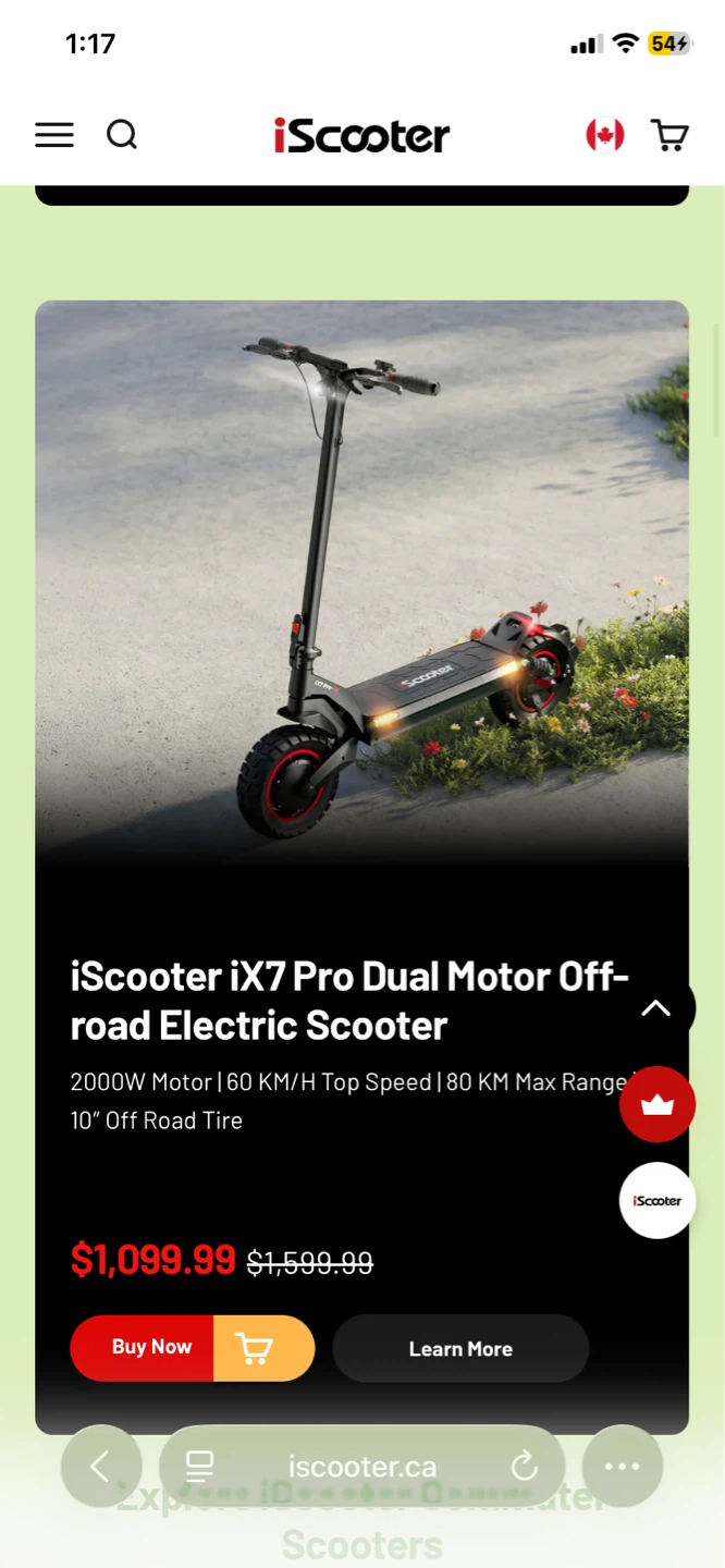 iScooter iX7 Pro Dual Motor Electric Scooter