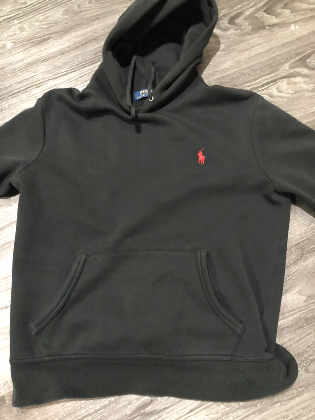 Polo Ralph Lauren Black Hoodie with Red Pony Logo