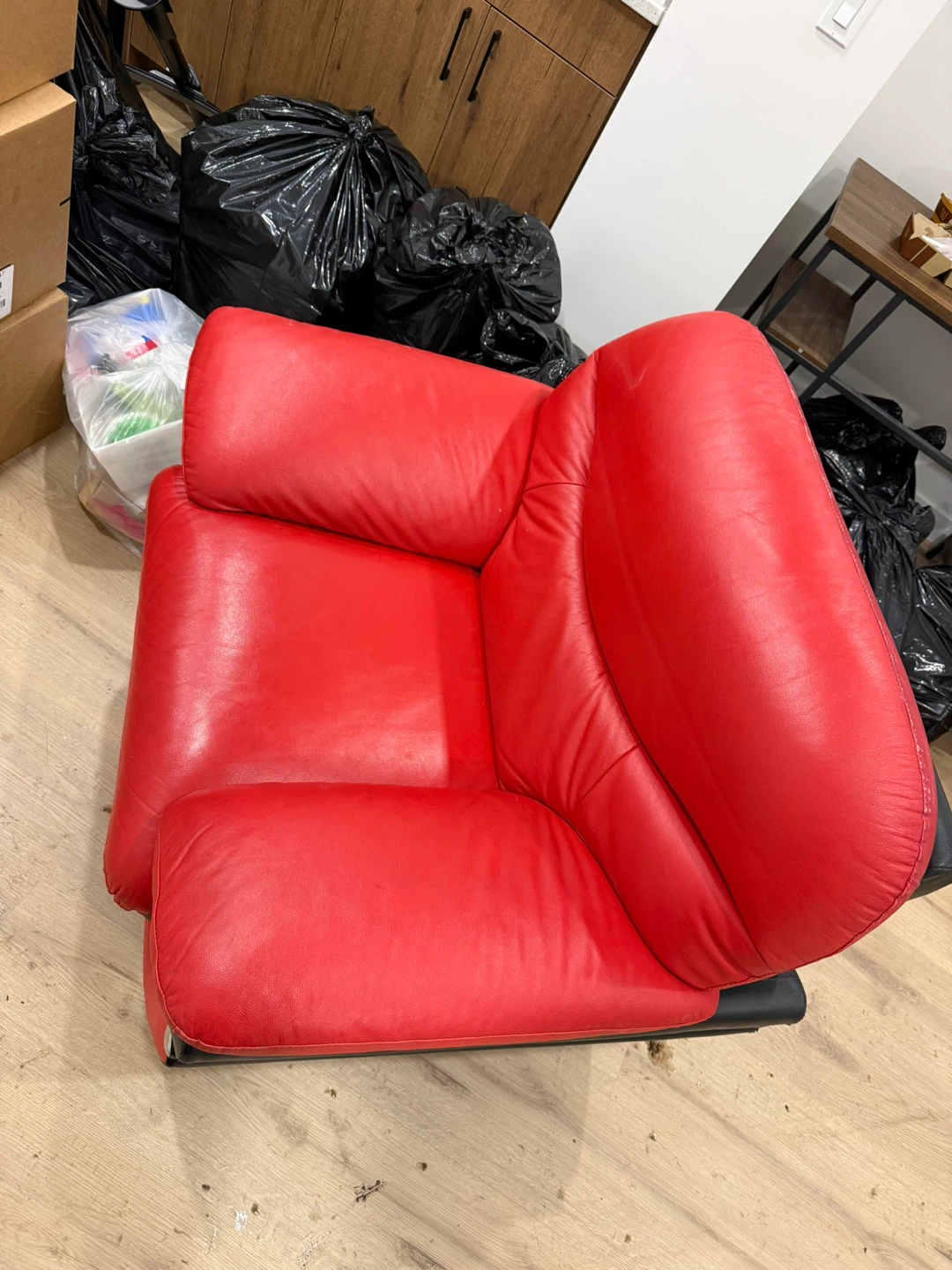 Red Leather Accent Chair