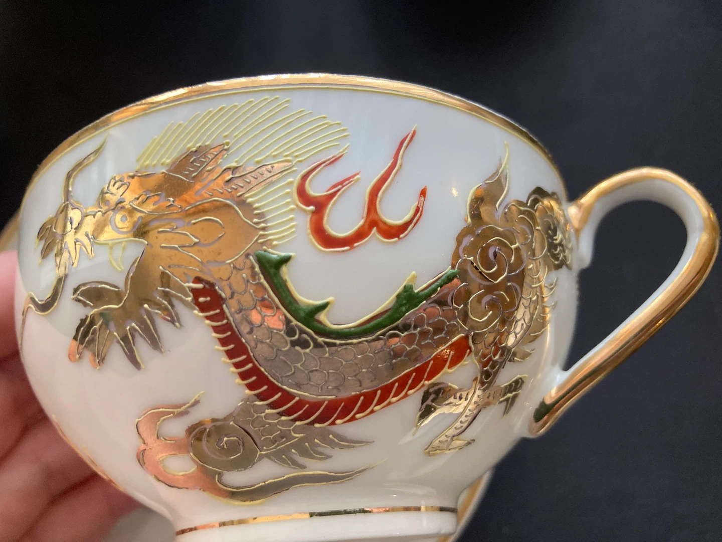 Bone china Gold Dragon tea set for 4 - photo 3