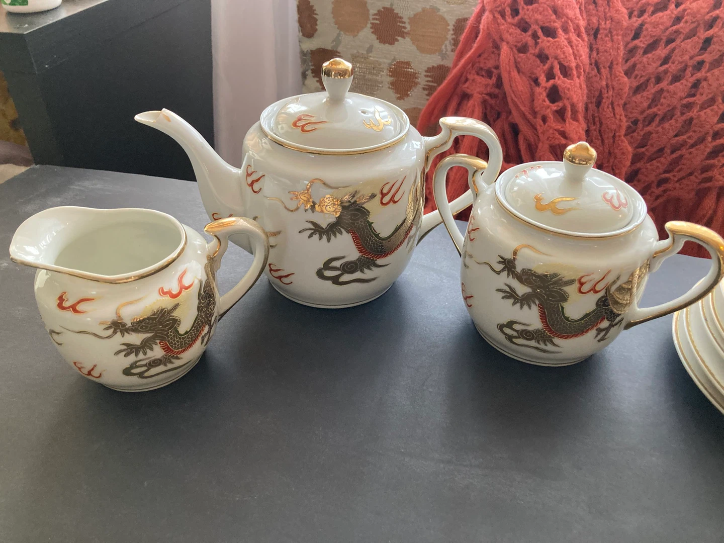 Bone china Gold Dragon tea set for 4 - photo 2