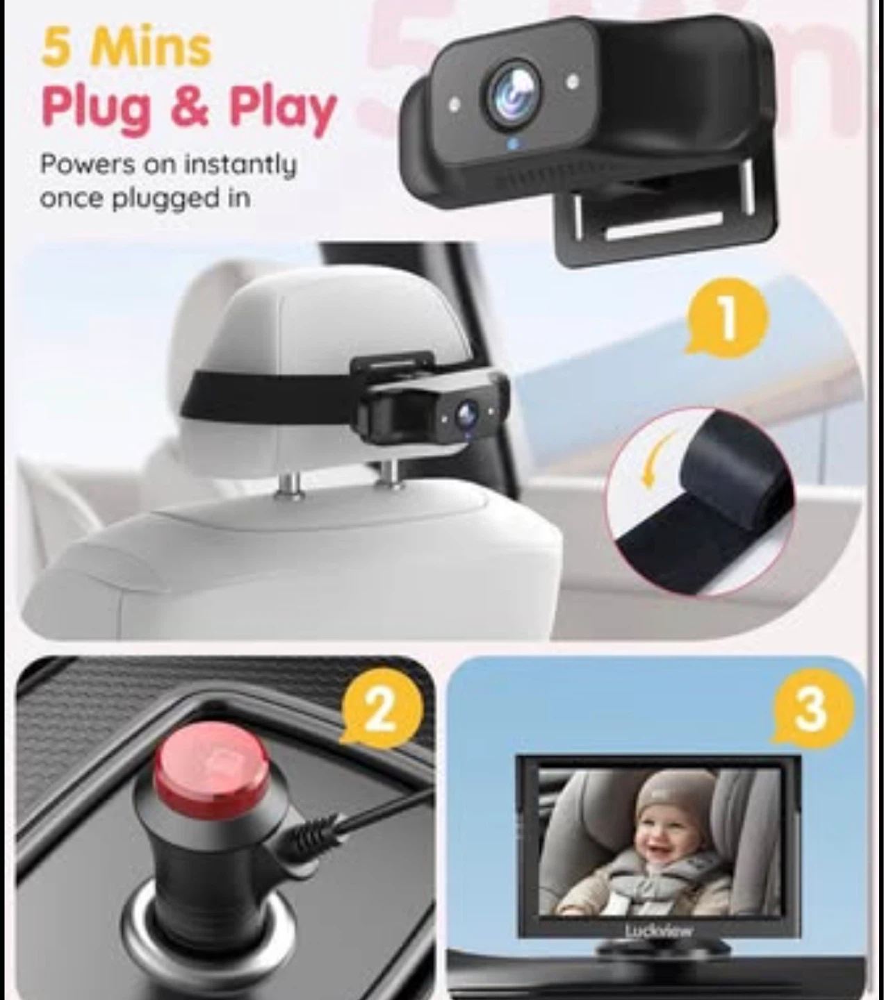 Luckview Car Baby Monitor 5.2" 1080P FHD - photo 3