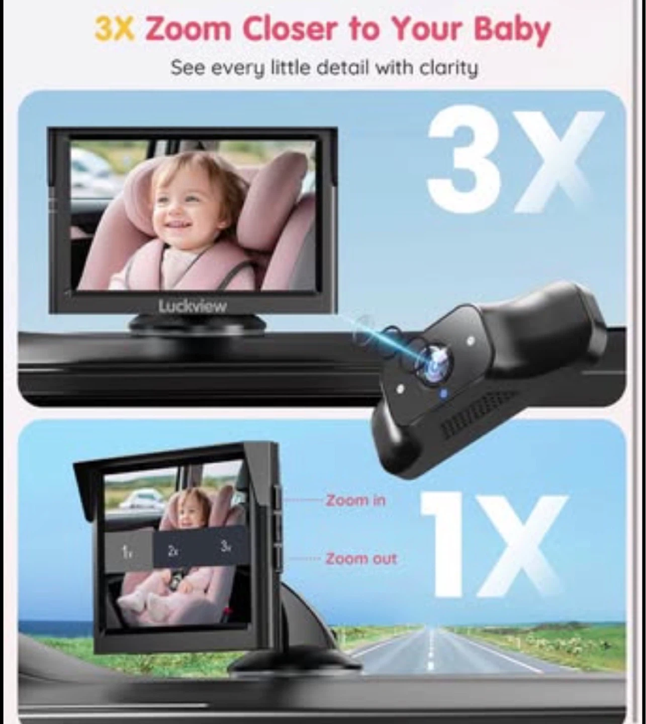 Luckview Car Baby Monitor 5.2" 1080P FHD - photo 2
