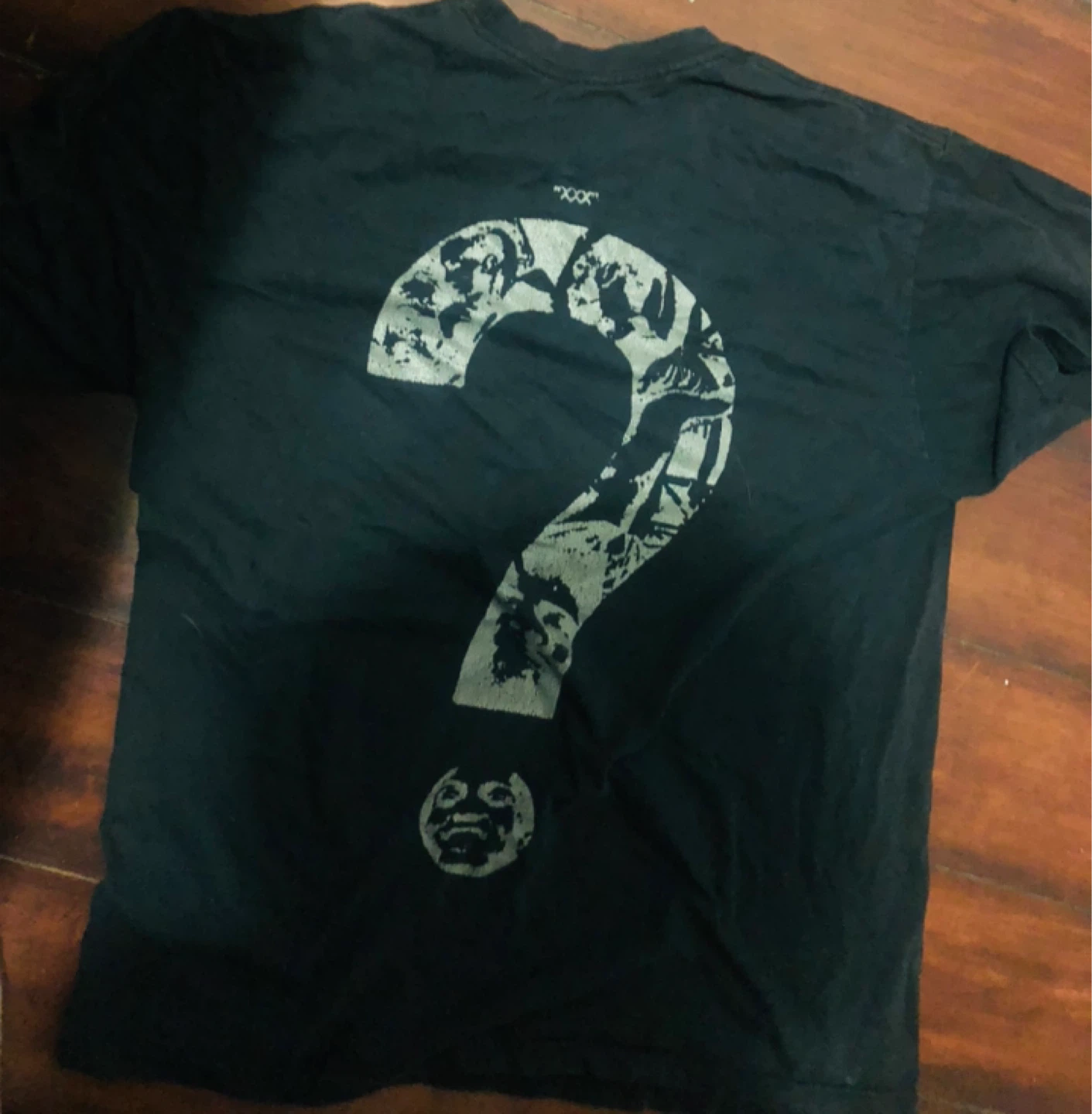 Black Graphic T-Shirt - Question Mark Design