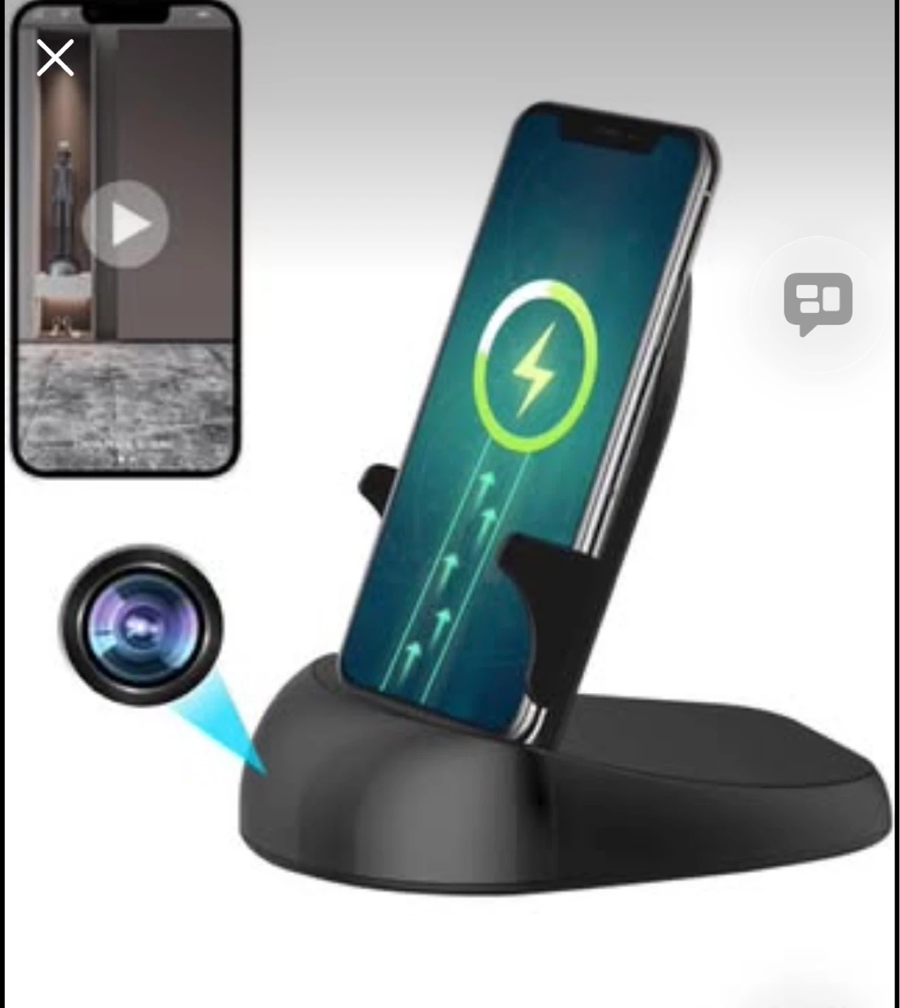 Wireless Charger Hidden Camera 1080P HD
