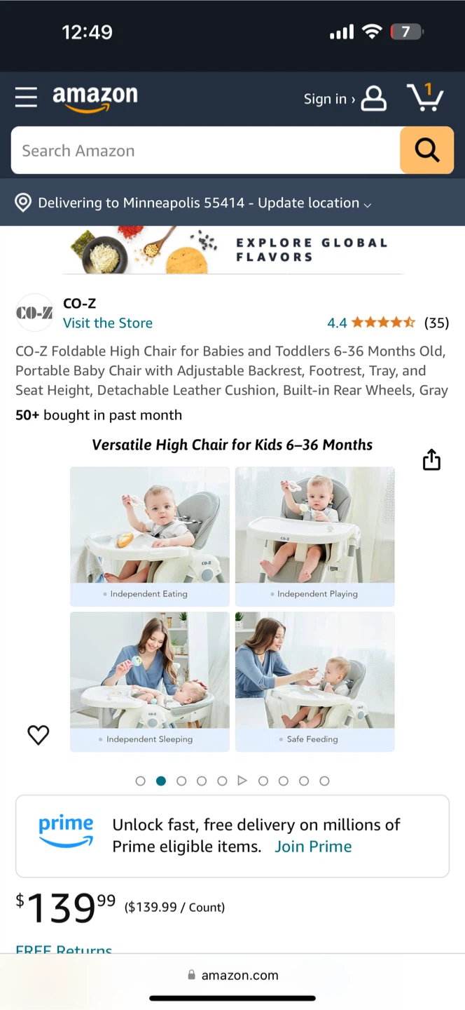 CO-Z Foldable High Chair for Babies and Toddlers - photo 4