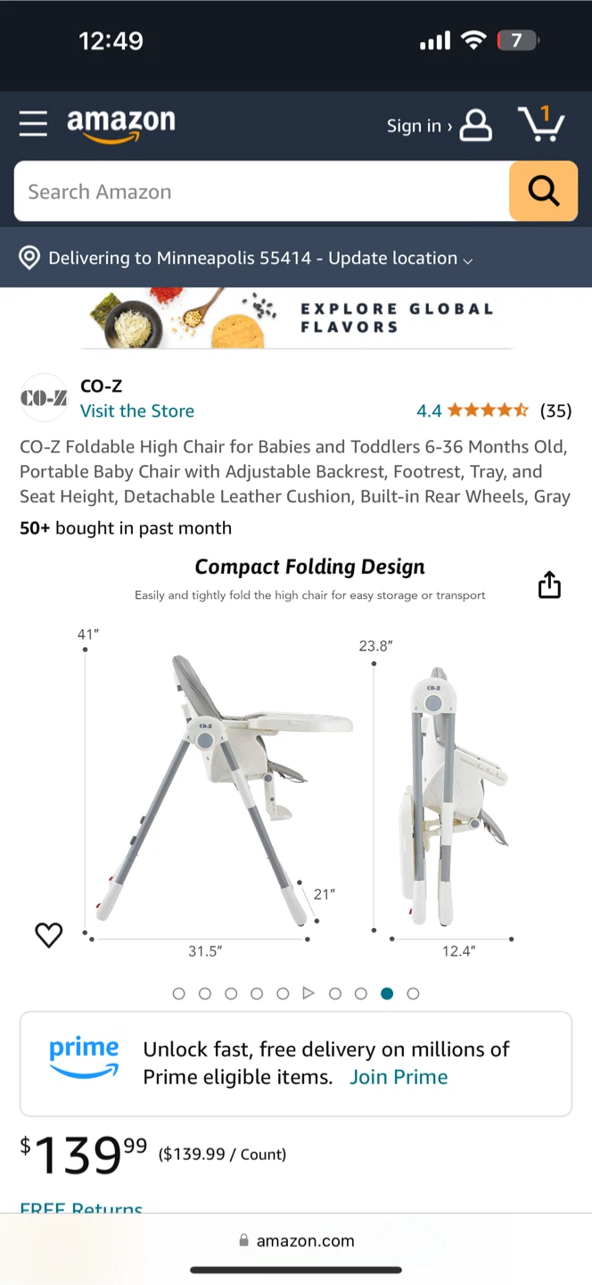 CO-Z Foldable High Chair for Babies and Toddlers - photo 5