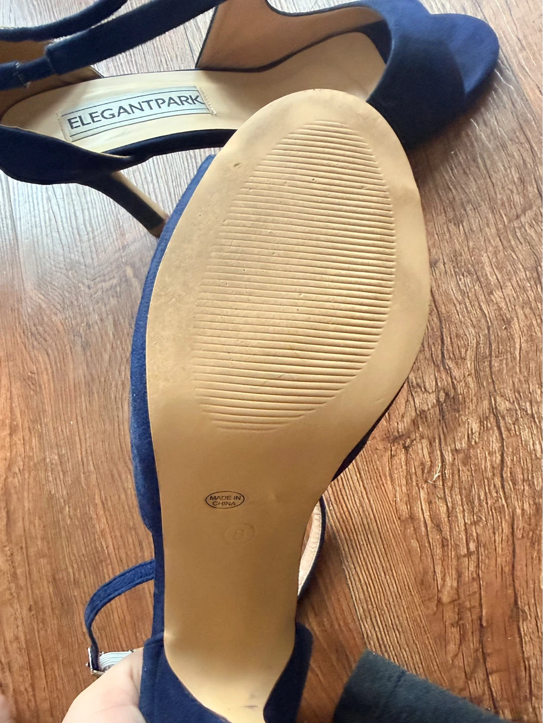 Elegantpark Women's Navy Suede Heels