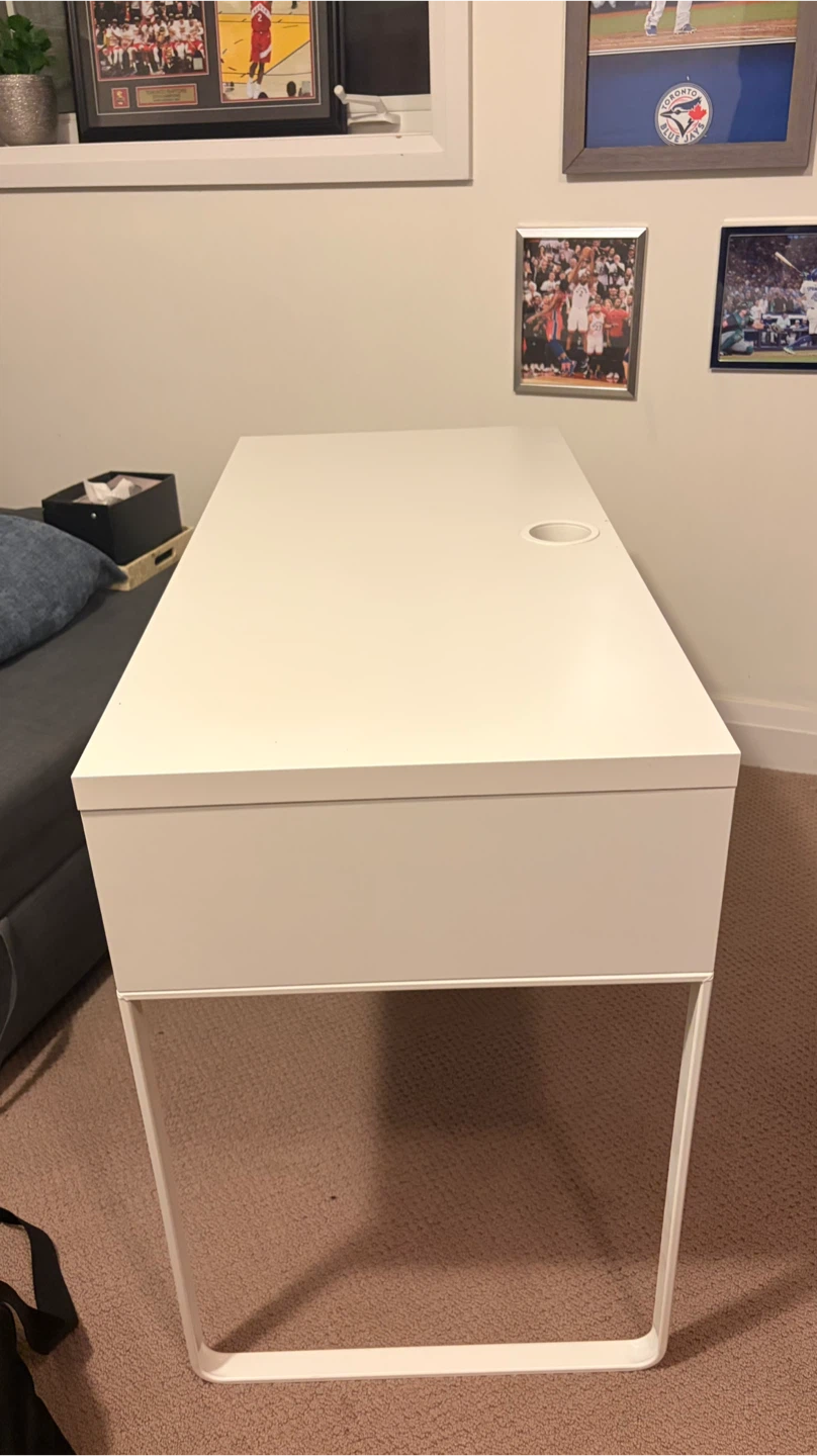 IKEA White Desk with Drawer and Cabinet - photo 3