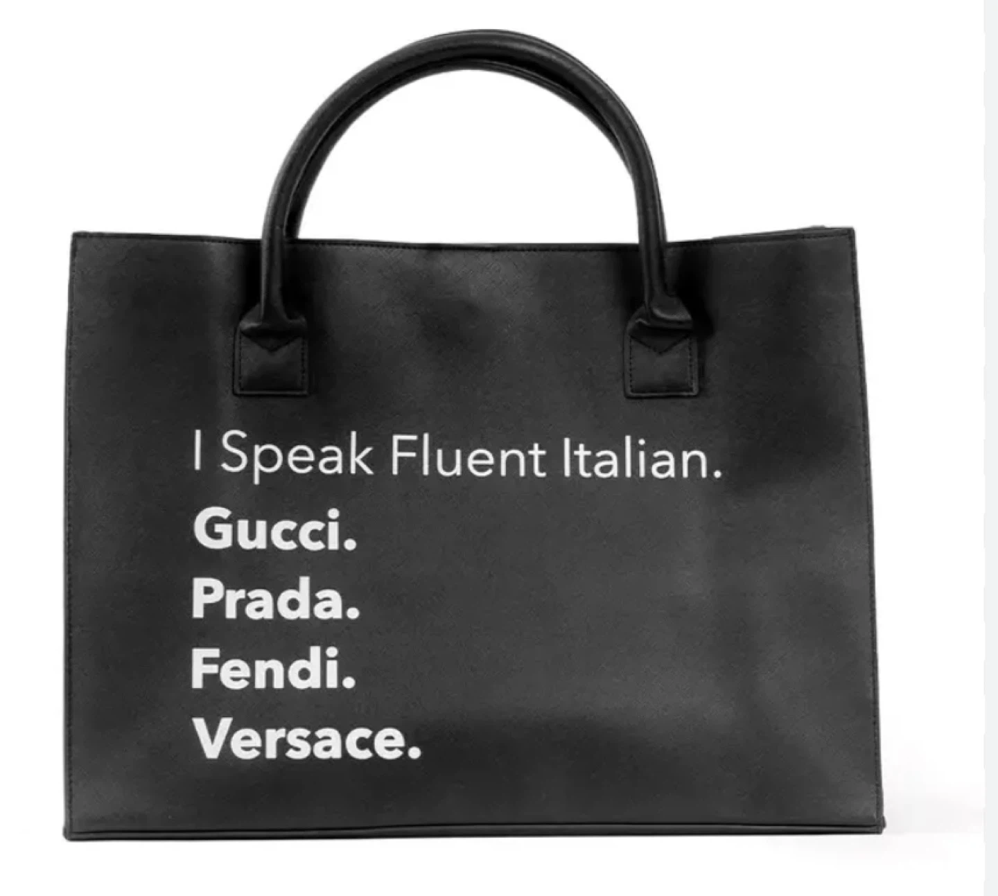 Modern Vegan Tote- Fluent Italian(Black)