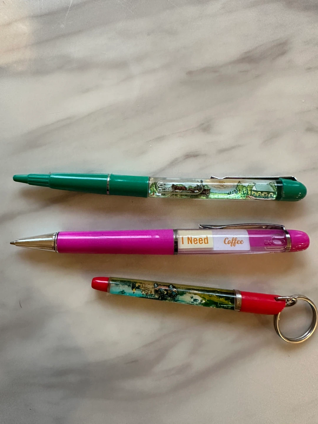 Lot of 2 floating Pens and 1 keychain