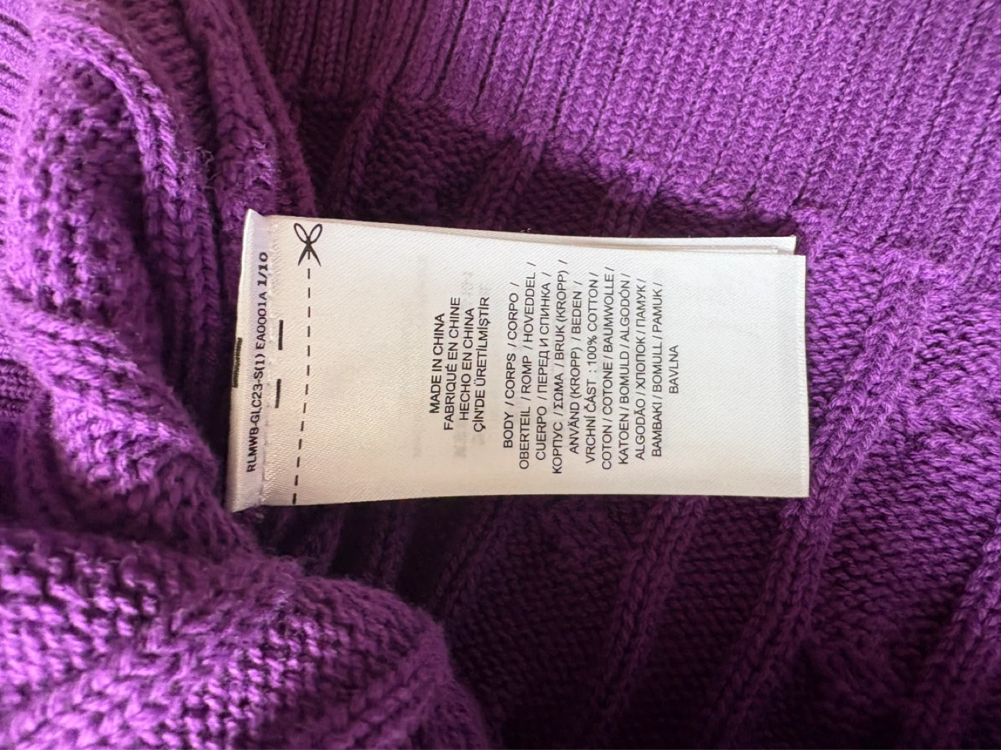 Lauren Ralph Lauren Purple Cable Knit Cardigan Size L - photo 5